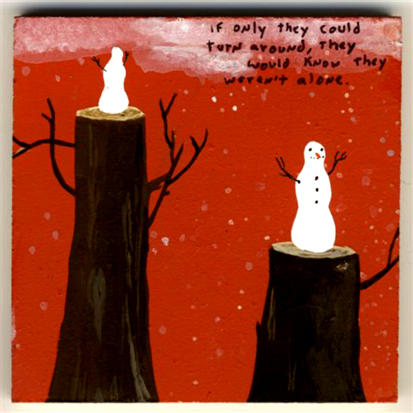 cool drawing of existentially profound snowmen