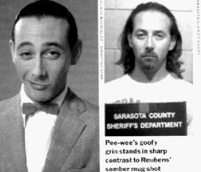 pee wee herman arrested